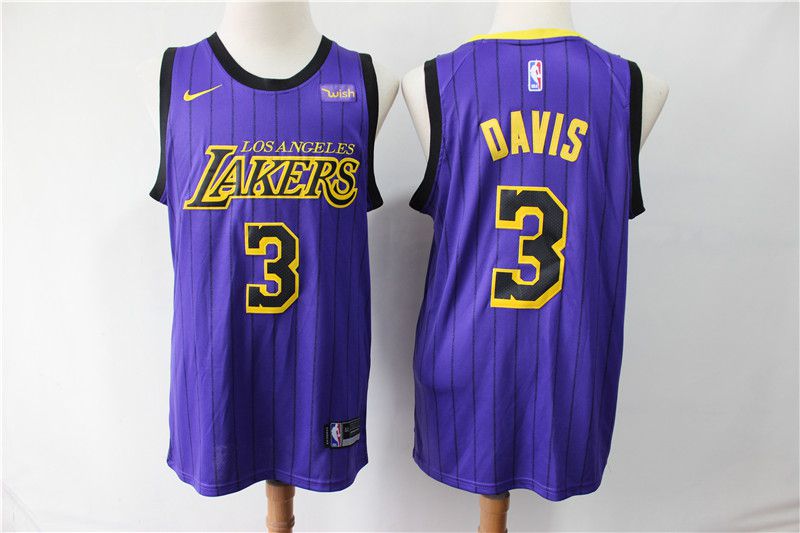 Men Los Angeles Lakers 3 Davis purple City Edition Nike NBA Jerseys